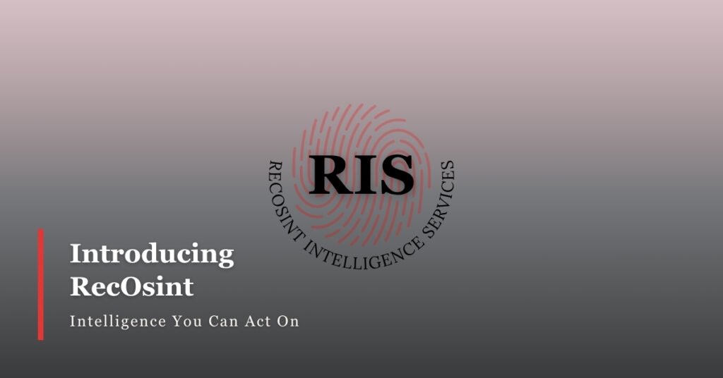 RecOsint Intelligence Services introduction showing open-source intelligence and cybersecurity capabilities for decision-making